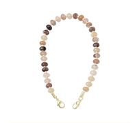 Zosutetoxo Handykette Universal con perlas de piedras naturales y almohadilla transparente cadena para colgar con clips de seguridad