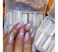Zosutetoxo Stickers, adhesivos para uñas aurora, lámina de uñas holográfica transparente para nail art como accesorios de diseño de uñas para manicura