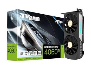 ZOTAC GAMING GeForce RTX 4060 Ti 16GB AMP DLSS 3 16GB GDDR6 128-bit 18 Gbps PCIE 4.0 Tarjeta gráfica compacta para juegos, refrigeración avanzada IceStorm 2.0, iluminación SPECTRA RGB, ZT-D40620F-10M