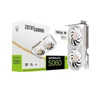 ZOTAC Gaming GeForce RTX 5060 Twin Edge OC White Edition DLSS 4 8GB GDDR7 128-bit 28 Gbps PCIE 5.0 Tarjeta gráfica para juegos, tarjeta compacta preparada para SFF, ZT-B50600Q-10M