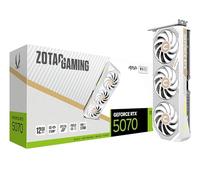 ZOTAC Gaming GeForce RTX 5070 AMP White Edition DLSS 4 12GB GDDR7 192-bit 28 Gbps PCIE 5.0 Tarjeta gráfica para Juegos, refrigeración IceStorm 2.0, iluminación Spectra RGB, ZT-B50700FQ-10A