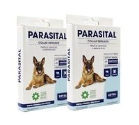 Parasital Collar Antiparasitario de 75 cm para Perros Grandes de Zotal, Pack de 2 - Repelente de Pulgas, Garrapatas y Mosquitos. Actúa contra el Phlebotomus Transmisor de Leishmaniosis - 100% Natural