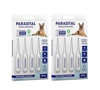 Zotal Parasital - Pack 2 Blíster de 4 Pipetas (8 en Total) para Perros Grandes - Protección Pulgas, Garrapatas y Mosquitos - 3 a 6 Semanas por Pipeta - Repelente Natural - Fácil Aplicación-