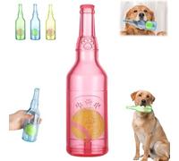 ZOTKAMN Botella De Cerveza Masticable para Mascotas con Pelota De Tenis, Juego De Juguetes Masticables 2 En 1 para Perros, Juguete Interactivo para Buscar Y Entrenar (Red,Large)