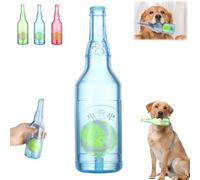 ZOTKAMN Botella De Cerveza Masticable para Mascotas con Pelota De Tenis, Juego De Juguetes Masticables 2 En 1 para Perros, Juguete Interactivo para Buscar Y Entrenar (Blue,Large)