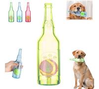 ZOTKAMN Botella De Cerveza Masticable para Mascotas con Pelota De Tenis, Juego De Juguetes Masticables 2 En 1 para Perros, Juguete Interactivo para Buscar Y Entrenar (Yellow,Large)