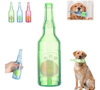 ZOTKAMN Botella De Cerveza Masticable para Mascotas con Pelota De Tenis, Juego De Juguetes Masticables 2 En 1 para Perros, Juguete Interactivo para Buscar Y Entrenar (Green,Small)