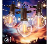 ZOTOYI 7,6 Metros Guirnaldas Luminosas de Exterior LED, G40 con 12+1 Bombillas, Impermeable IP65 Cadena de Luces Ideal para Jardín, Terraza, Patio, Cafe, Navidad [Clase de eficiencia energética F]