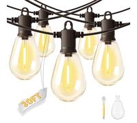 ZOTOYI Guirnalda LED Exterior IP65 30FT/9M - 10 Bombillas S14 + 1 Repuestos, Conectable hasta 84 Unidades - Impermeable para Jardín, Bodas, Terrazas y Eventos Nocturnos, 2700K