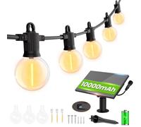 ZOTOYI Guirnaldas de Luces Exterior Solar 45m/150ft, ip65 Solares Exterior Jardin LED Cadena de Luz con 60 + 3 Inastillable Bombillas, 4 Modos Luces Exterior Impermeable Terraza Exterior para Jardín