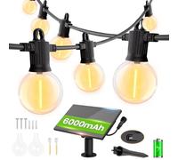 ZOTOYI Solar Guirnaldas de Luces Exterior, 30M LED Cadena de Luz con 50+2 Inastillable Bombillas, IP65 Impermeable Solar Guirnaldas Luminosas Exterior y Interior Deco para Jardín Terraza Patio Fiesta