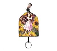 ZoTuoART Bolsa para llaves de girasol, funda portátil para llave de coche, bolsa de llave extraíble personalizada, bolsa de protección de tela para llaves de ángeles de hadas, girasoles, multicolor,