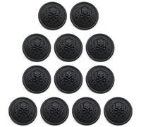 ZoTuoART Botones de metal con patrones de calavera tallada y huesos cruzados, botones redondos de costura, botones de repuesto para abrigos, trajes, cortavientos, color negro, 15 mm, 12 unidades