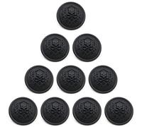 ZoTuoART Botones de metal con patrones de calavera tallada y huesos cruzados, botones redondos de costura, botones de repuesto para abrigos, trajes, cortavientos, color negro, 21 mm, 10 unidades