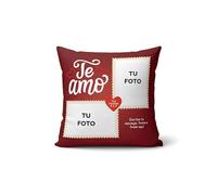 Zoubli+ Cojín Personalizado con Nombre y Mensaje de Amor - Regalo romántico para Parejas con Imagen para Ella y Él, Decoración para Sofá o Cama (60X60cm)