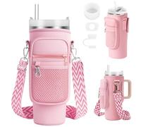Zouboto Bolsa para Stanley Cup, botella de agua bolsa de transporte con compartimento para teléfono móvil, mosquetón y correa de hombro ajustable, para viajes, senderismo, correr, ciclismo, para