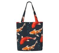 Zouey Bolsa de lona para mujer, bolso de hombro grande, reutilizable, ideal para comestibles, Fancy Carps