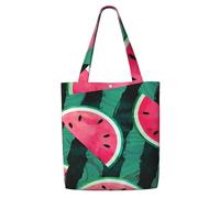 Zouey Bolsa de lona para mujer, bolso de hombro grande, reutilizable, ideal para comestibles, sandía fresca de verano.