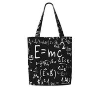 Zouey Bolsa de lona para mujer, bolso de hombro grande, reutilizable, para comestibles, fórmula física, ley E=Mc2