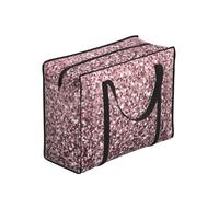 Zouey Bolsas de compra reutilizables y plegables, bolsas de lavandería portátiles con cremallera y asa resistente, lentejuelas oro rosa sobre fondo rosa abstracto.