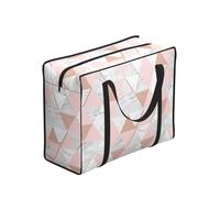 Zouey Bolsas de compra reutilizables y plegables, bolsas de lavandería portátiles con cremallera y asa resistente, mármol oro rosa gris y rosa diamante