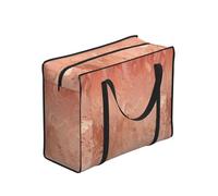 Zouey Bolsas de compra reutilizables y plegables, bolsas de lavandería portátiles con cremallera y asa resistente, textura metálica color oro rosa cobrizo