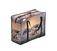 Zouey Bolsas de compra reutilizables y plegables, bolsas de lavandería portátiles con cremallera y asa resistente, con un lindo perrito Jack Russell Terrier.