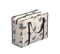 Zouey Bolsas de compra reutilizables y plegables, bolsas de lavandería portátiles con cremallera y asa resistente, Old English Sheepdog