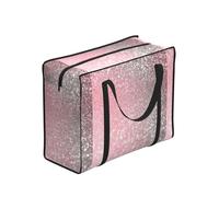 Zouey Bolsas de compra reutilizables y plegables, bolsas de lavandería portátiles con cremallera y asa resistente, brillo rosa oro rosa, lujo y moderno.