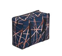 Zouey Bolsas de compra reutilizables y plegables, bolsas de lavandería portátiles con cremallera y asa resistente, color azul marino y cobre de lujo.