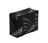 Zouey Bolsas de compra reutilizables y plegables, bolsas de lavandería portátiles con cremallera y asa resistente, diseño de nota musical.