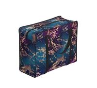 Zouey Bolsas de compras plegables reutilizables, bolsas de lavandería portátiles con cremalleras y asa resistente, color morado, verde azulado, oro rosa y mármol.