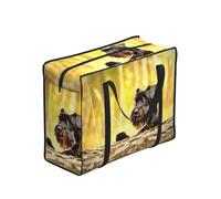 Zouey Bolsas de la compra reutilizables y plegables, bolsas de lavandería portátiles con cremallera y asa resistente, para mascotas Schnauzer miniatura, perros negros.