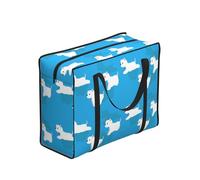 Zouey Bolsas de la compra reutilizables y plegables, bolsas de lavandería portátiles con cremallera y asa resistente, Westie Dogs Running