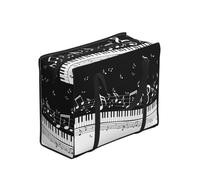 Zouey Bolsas de la compra reutilizables y plegables, bolsas de lavandería portátiles con cremallera y asa resistente, teclas de piano con notas musicales.