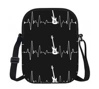 Zouey Bolso bandolera de poliéster con cremallera, ideal para músicos que tocan el bajo y tienen un latido de corazón.