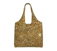 Zouey Bolso de lona de un solo hombro, bolso de lona para mujer, bolso de hombro, bolso de compras, brillo dorado brillante