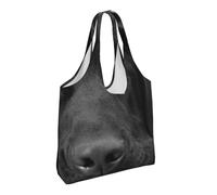 Zouey Bolso de lona de un solo hombro, bolso de lona para mujer, bolso de hombro, bolso de compras, cachorro de perro labrador negro, lindo perro