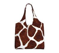 Zouey Bolso de lona de un solo hombro, bolso de lona para mujer, bolso de hombro, bolso de compras, diseño de jirafa africana.