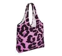 Zouey Bolso de lona de un solo hombro, bolso de lona para mujer, bolso de hombro, bolso de compras, estampado de leopardo morado