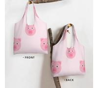 Zouey Bolso de lona de un solo hombro, bolso de lona para mujer, bolso de hombro, bolso de compras, lindo estampado de cerdo.