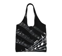 Zouey Bolso de lona de un solo hombro, bolso de lona para mujer, bolso de hombro, bolso de compras, nota musical