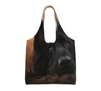 Zouey Bolso de lona de un solo hombro, bolso de lona para mujer, bolso de hombro, bolso de compras, pastor alemán negro, bokeh, otoño alemán