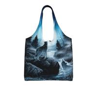 Zouey Bolso de lona de un solo hombro, bolso de lona para mujer, bolso de hombro, bolso de compras, Resentimiento del lobo