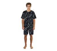 Zouey Conjunto de Pijama para Hombre con Cuello Redondo, Bolsillos, Manga Corta, Pantalones Cortos y camisón, símbolos de química química.,One Size,XL