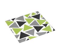 Zouey Escurreplatos con triángulos aleatorios, Verde Lima, Gris y Negro sobre Blanco, Absorbente, 41 x 46 cm