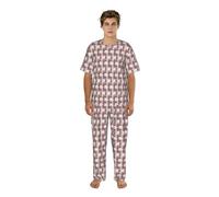 Zouey Todos mis Mejores Amigos Son Westies, Conjunto de Pijama de Manga Corta para Hombre con Cuello Redondo y Bolsillos.,As Shown,S