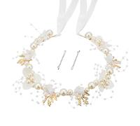 ZOUIQSS Diadema de perlas para niñas de flores, accesorios para el pelo de princesas para bodas, accesorios de novia con perlas para niñas y mujeres (Style1)