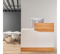 Zounghy Mostrador de Recepción Moderno 120 cm, Escritorio Profesional con Organizador de Cables en Madera Mueble de Recepción para Peluquerías, Centros de Belleza, Tiendas, Hoteles y Oficinas