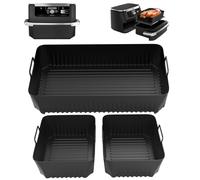 Zounin Moldes Silicona Freidora Aire Ara Ninja AF500EU, Accesorios Freidoras de Aire para Ninja AF500EU, 3 Piezas Bandeja Silicona Air Fryer para Ninja AF500EU 10,4L (1 * 10,4 L+2 * 5,2 L)